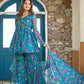 Teal floral sharara set PC10