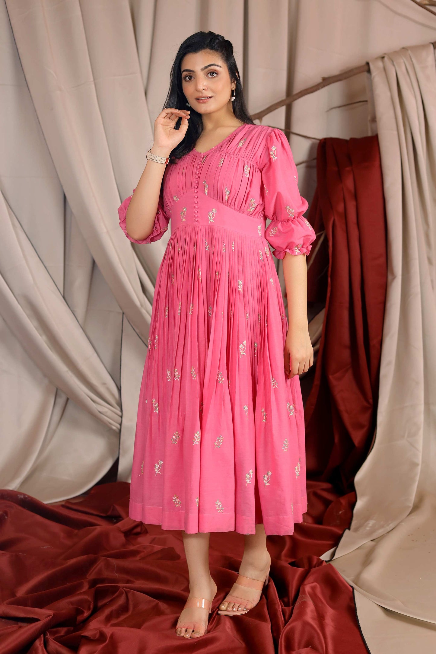 Cynthia Summer Dress in Pink PC827N