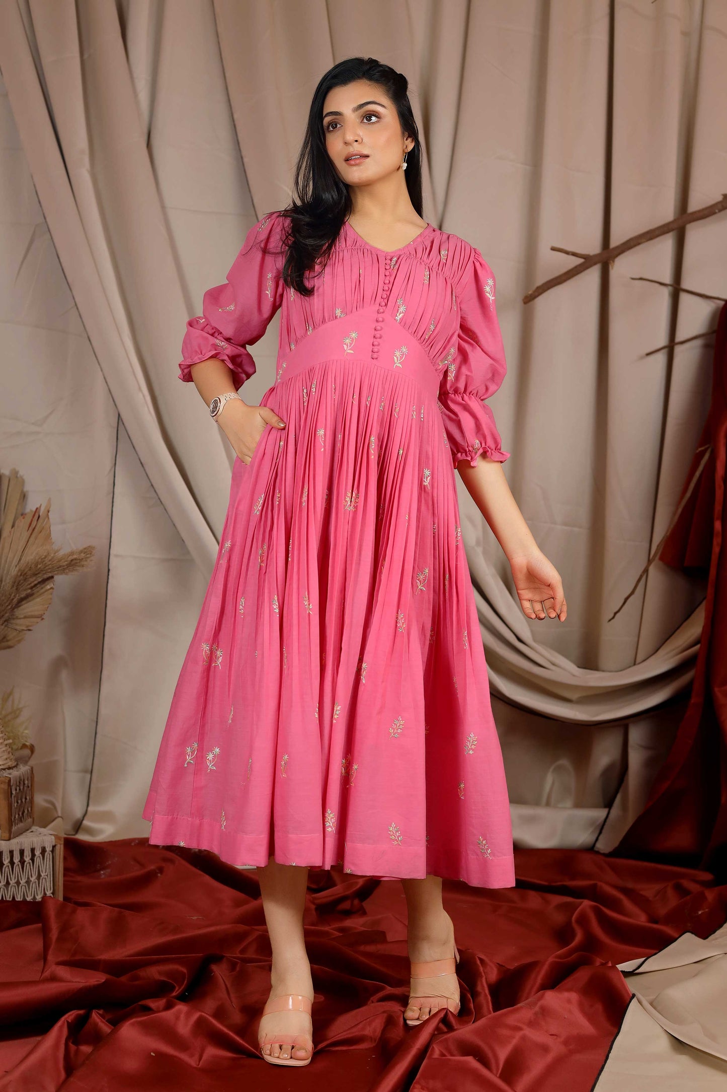 Cynthia Summer Dress in Pink PC827N