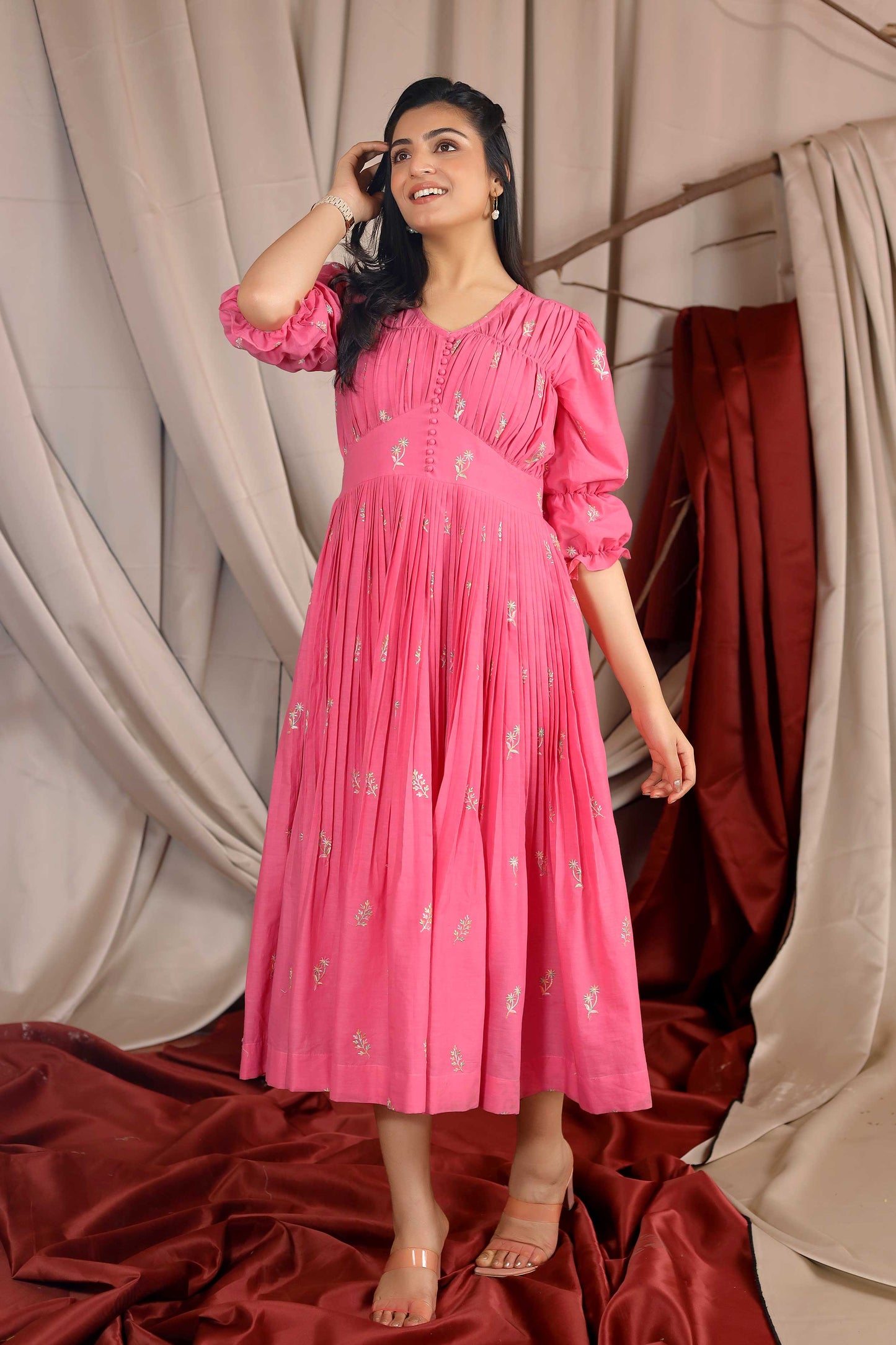 Cynthia Summer Dress in Pink PC827N