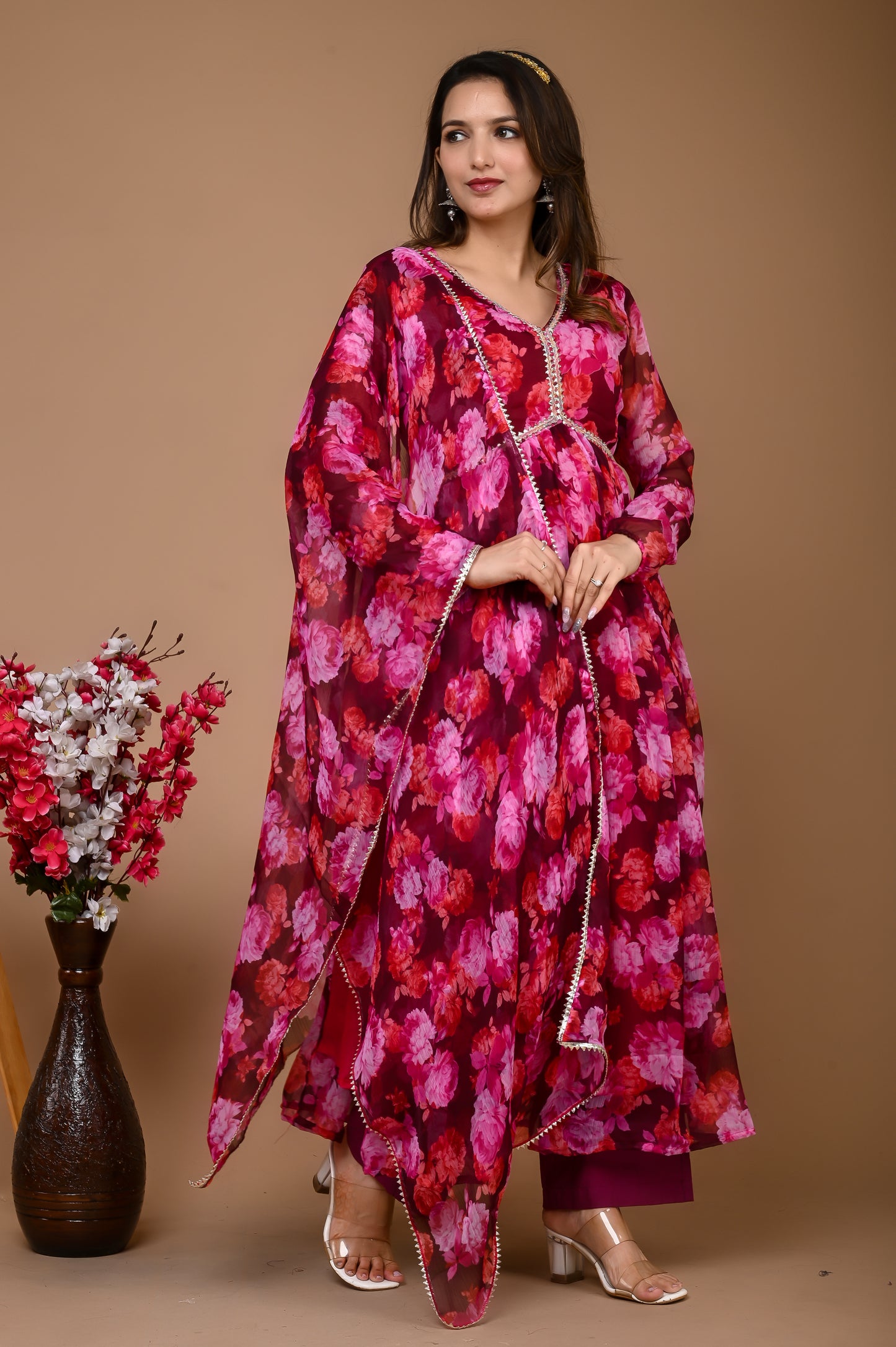 Wine Alina cut floral set PC1