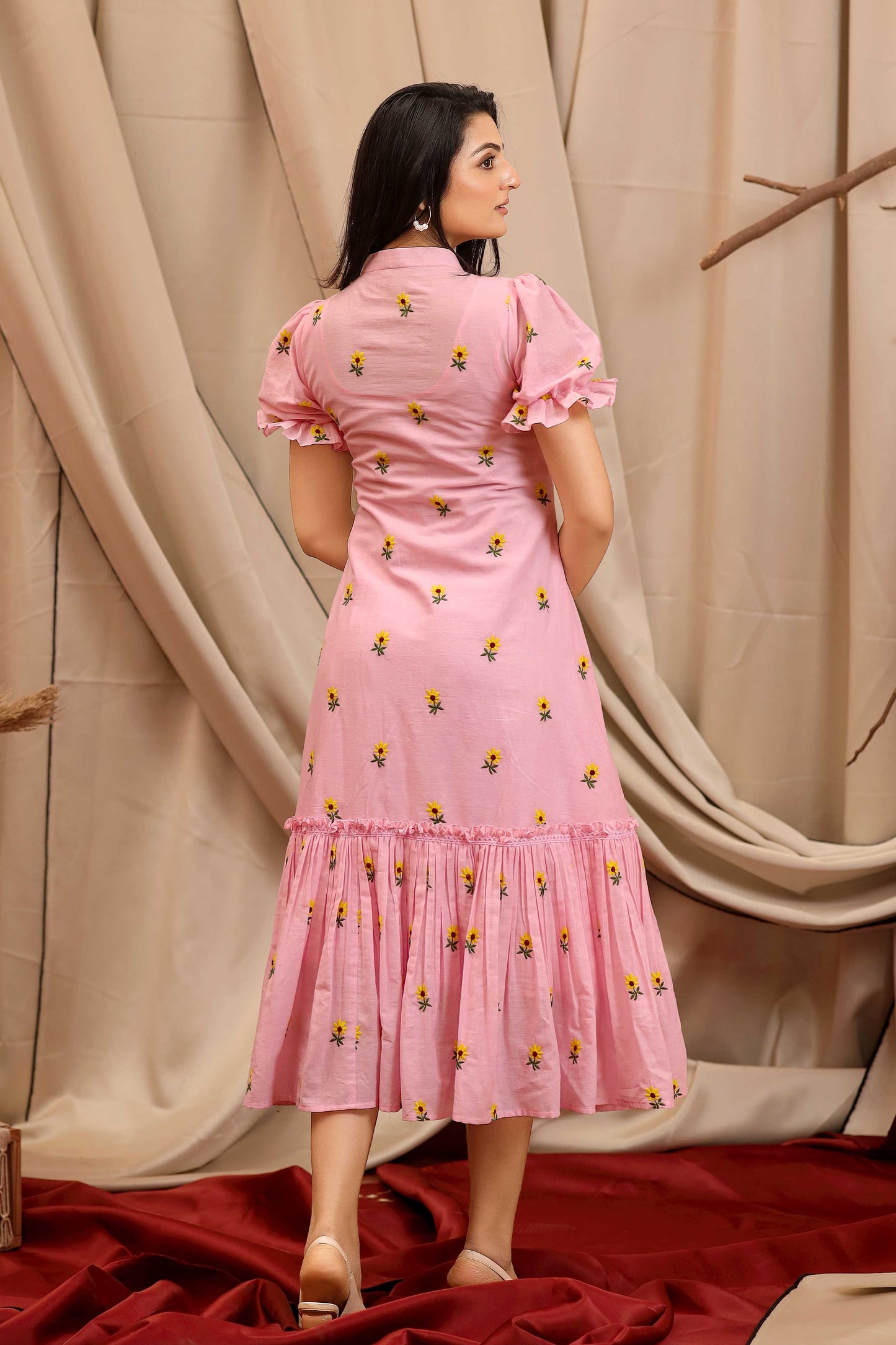 Daylily Summer Dress in Pastel Pink PC814N