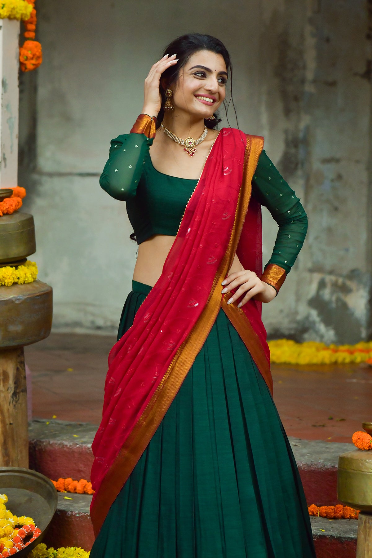 Dhruvika Handloom Lehenga Set a Set PC896N