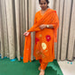 Sunset Bloom Appliqué Cotton Suit Set