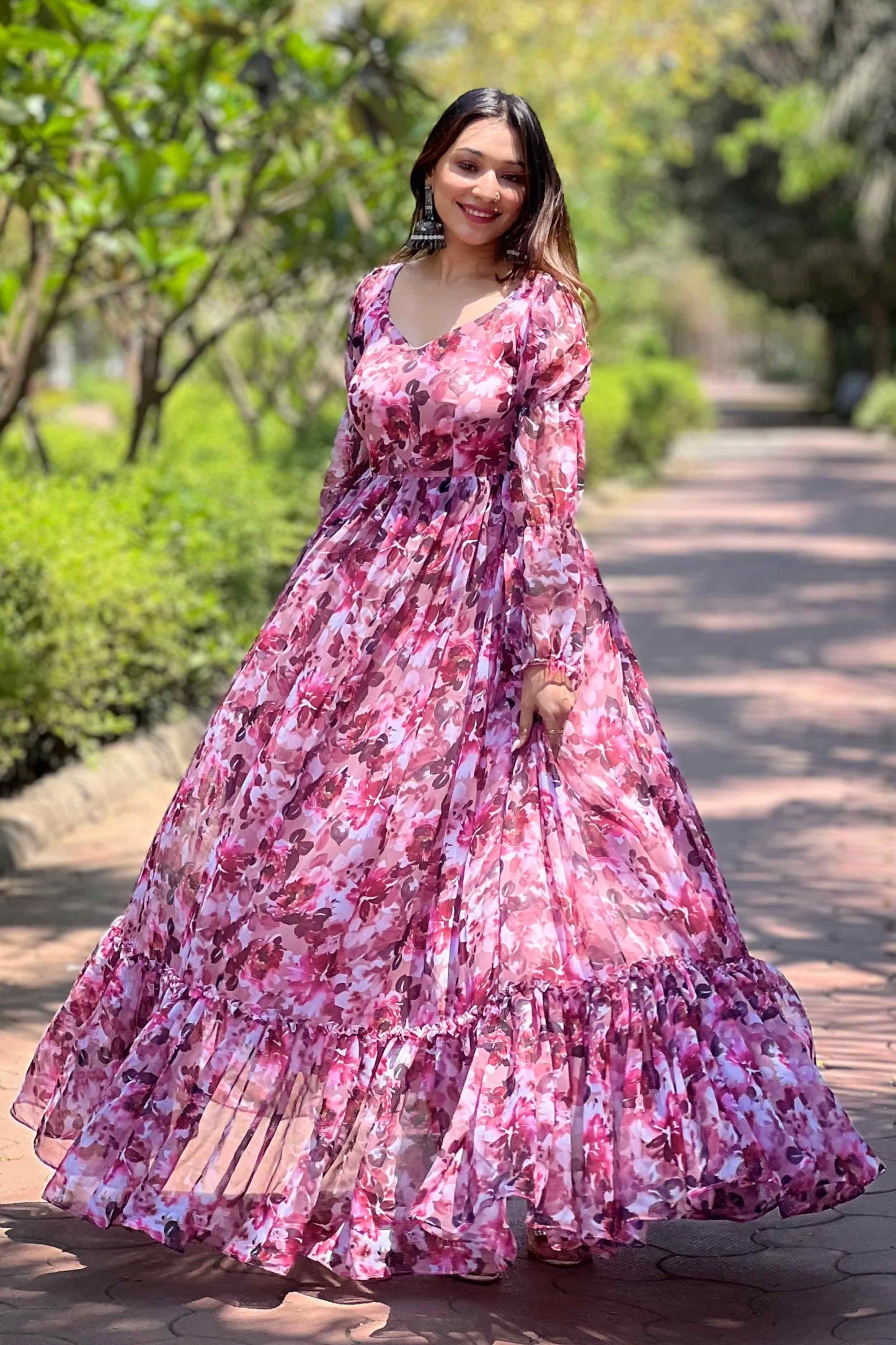 Elsa Floral Long Gown PC853