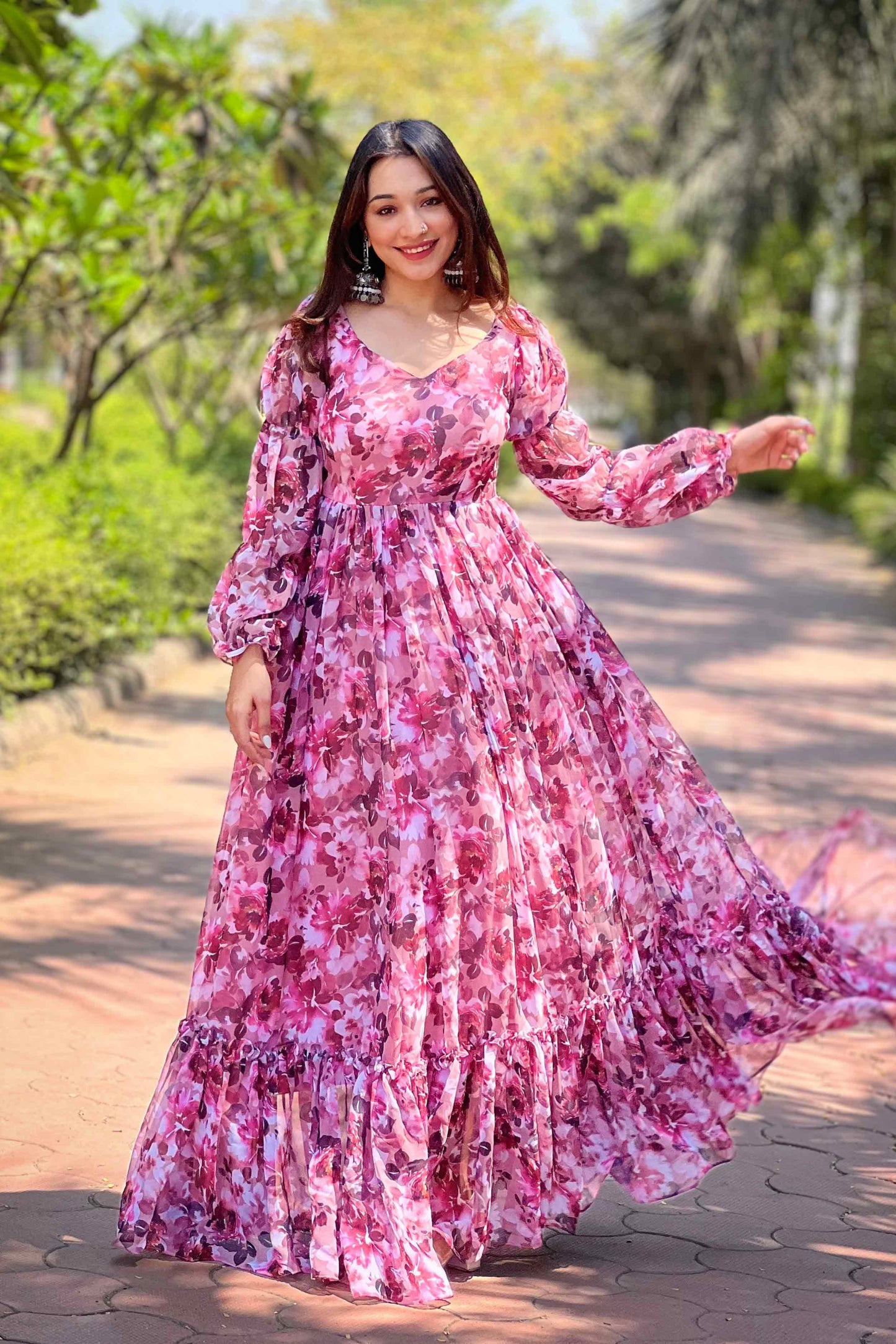 Elsa Floral Long Gown PC853