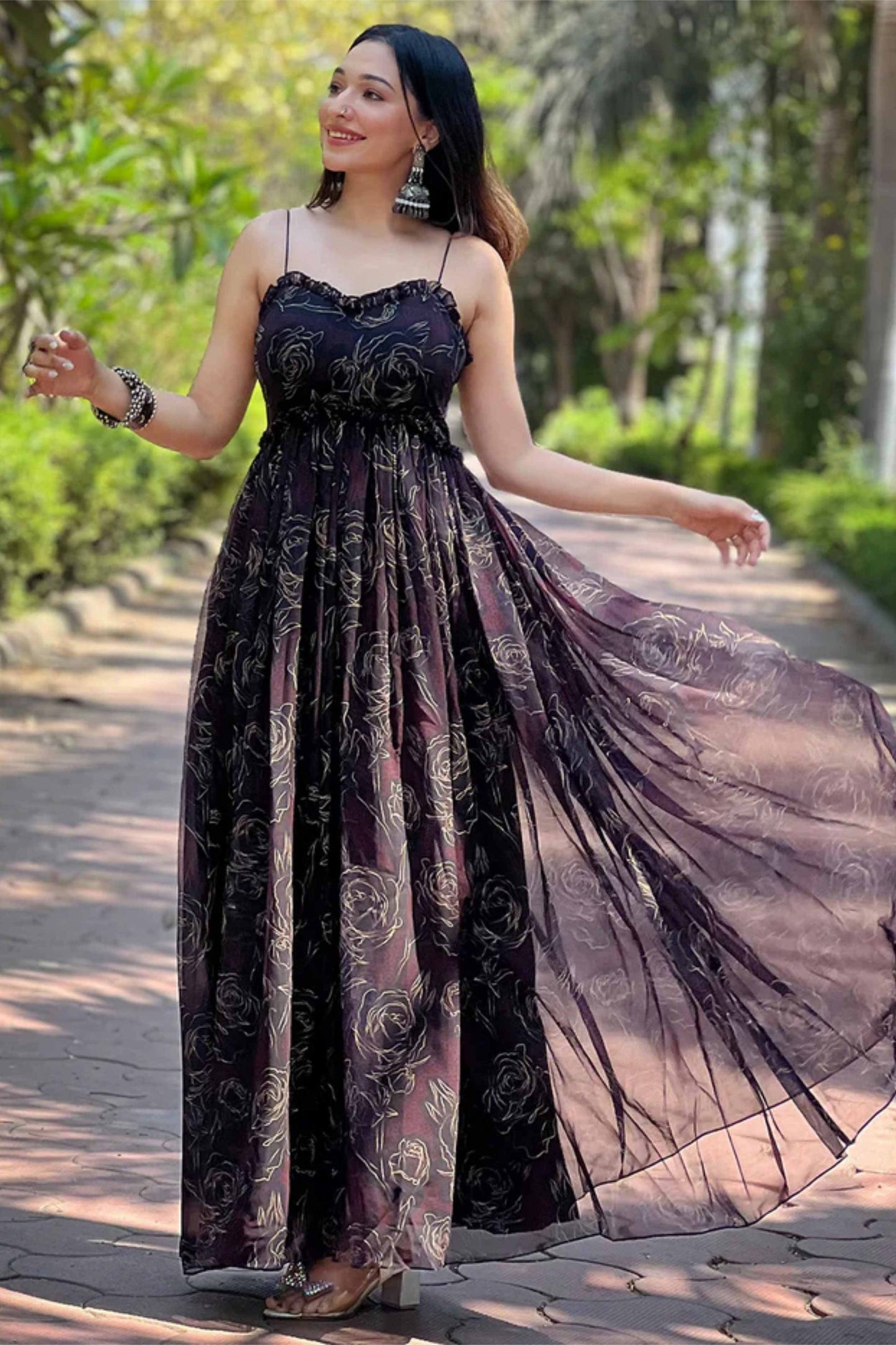 Fantasy Long Black Gown PC845