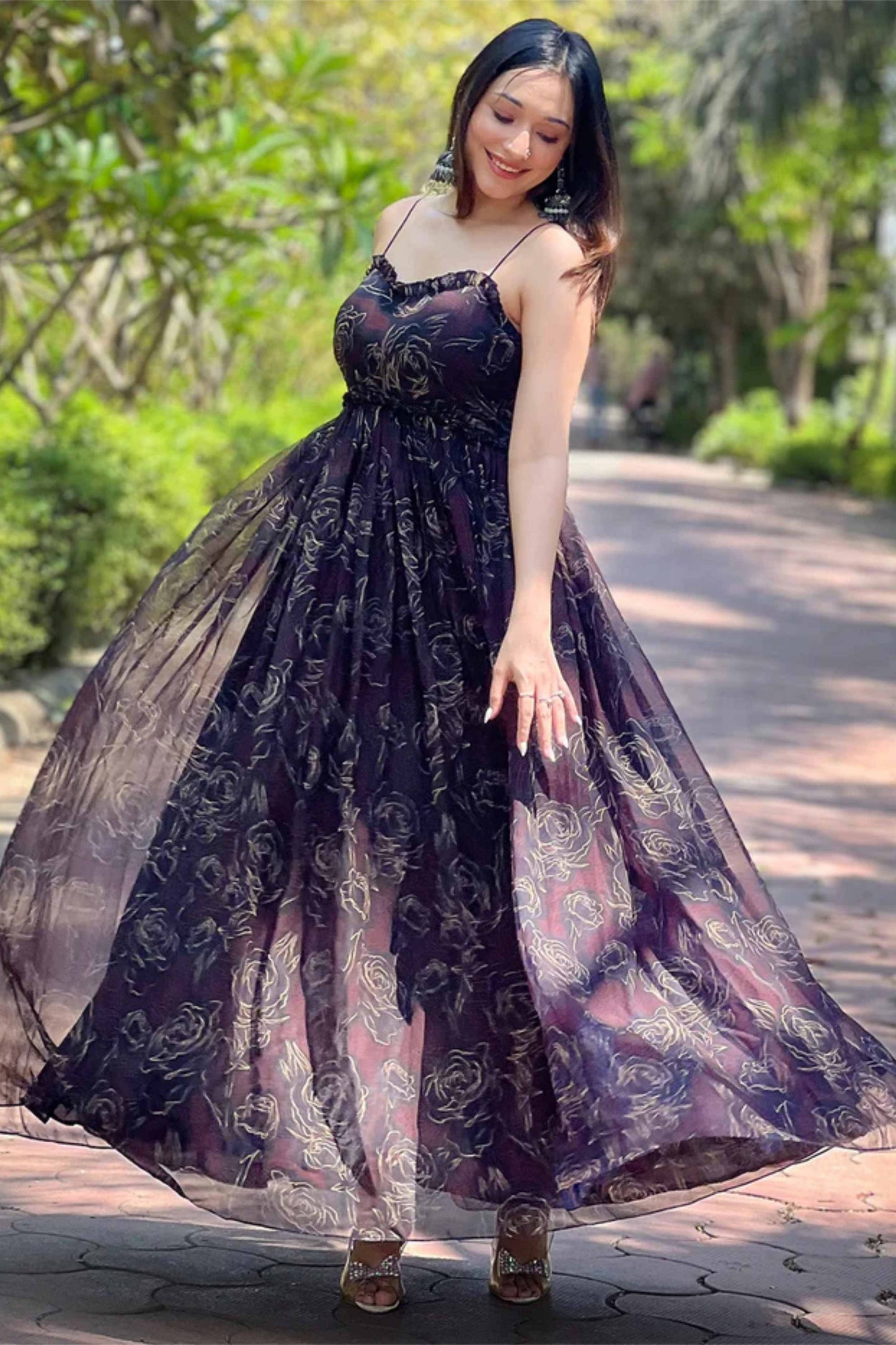 Fantasy Long Black Gown PC845