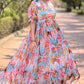 Flower fizz printed Long Gown PC868N