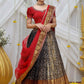 Ganga Half Saree Set In Copper PC781