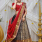 Ganga Half Saree Set In Copper PC781