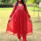 Red lehriya chiffon Alia cut PC6