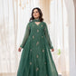 Emerald green chanderi suit