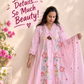 Pink Premium Cotton Embroidered Kurta Set with Cutwork Dupatta