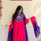 Fuchsia Purple Anarkali Navaratri look 07