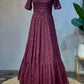 Wine Mirror Long Dress BK658N