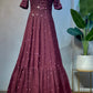 Wine Mirror Long Dress BK658N