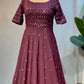 Wine Mirror Long Dress BK658N