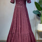 Wine Mirror Long Dress BK658N