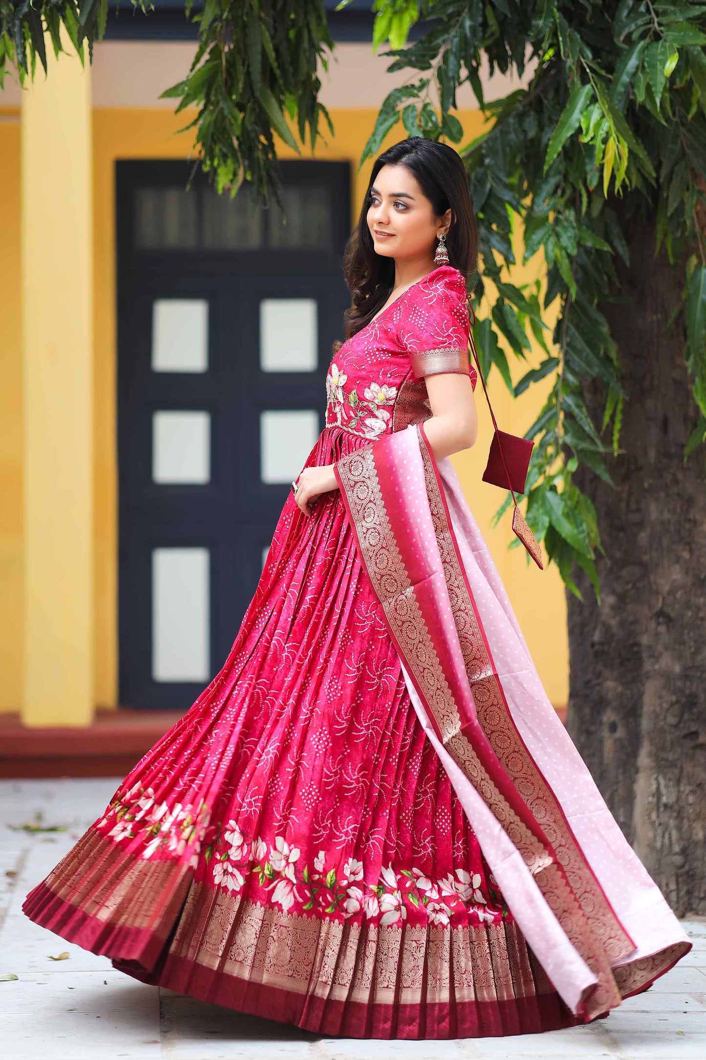 Imperial Bandhej Anarkali Dress PC730