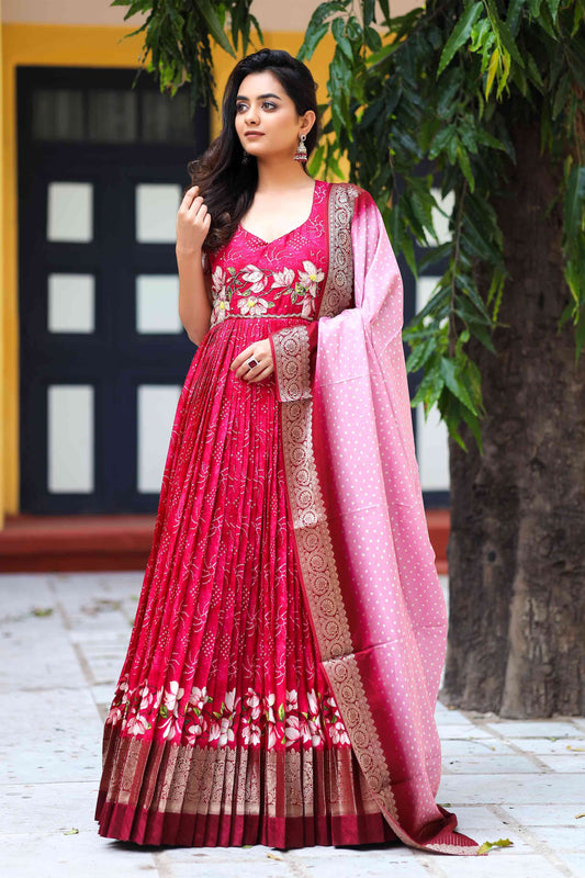 Imperial Bandhej Anarkali Dress PC730