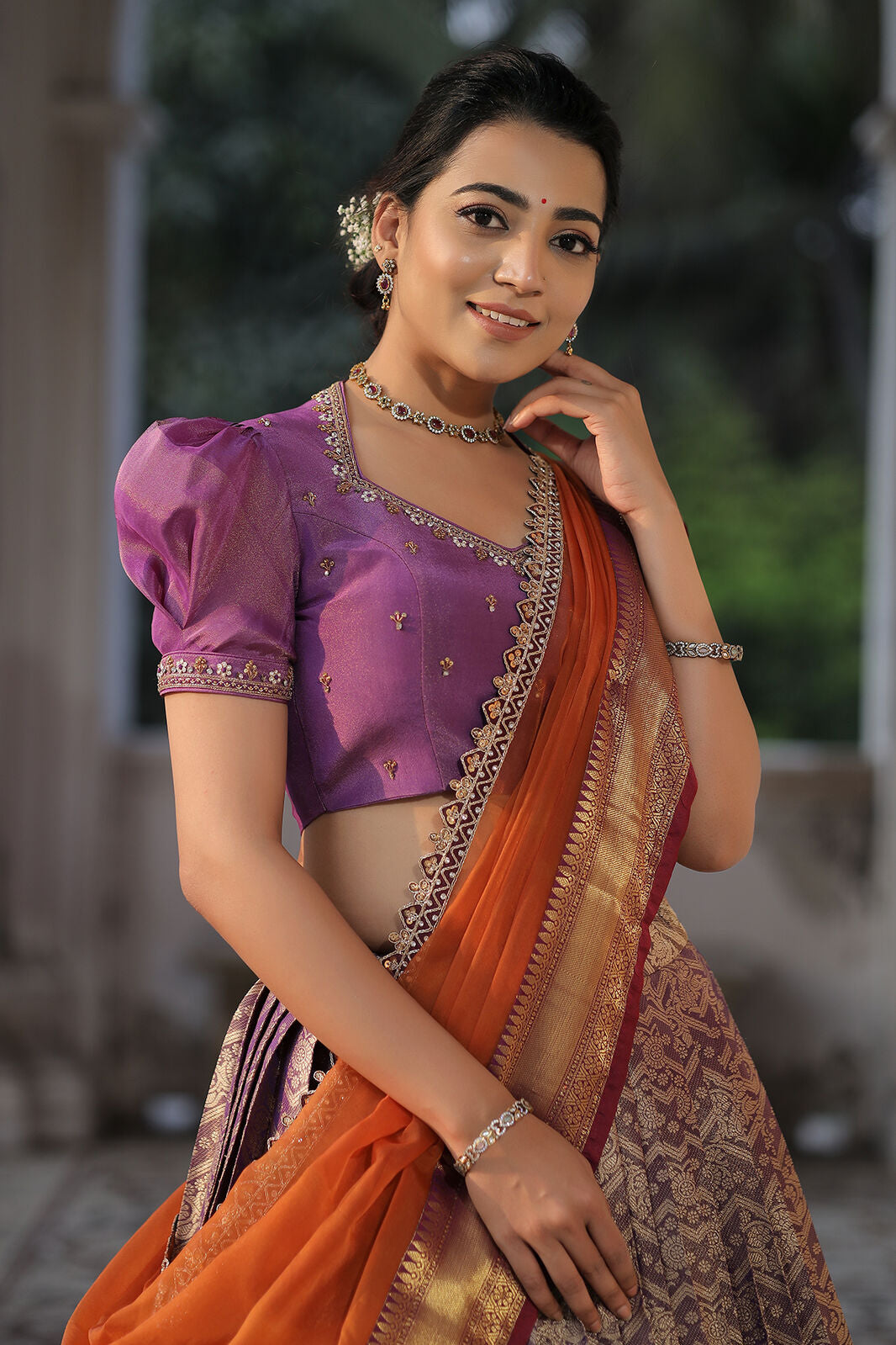 Kotarani Half Saree Set in Lavender PC782N