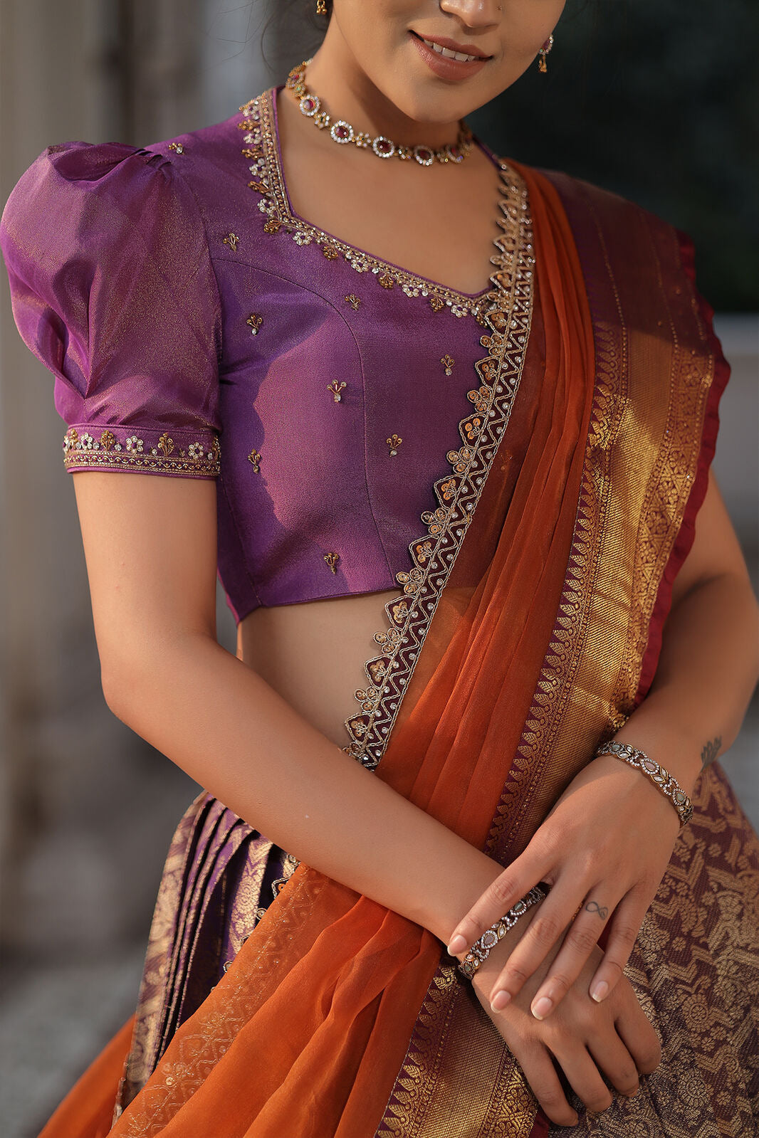 Kotarani Half Saree Set in Lavender PC782N