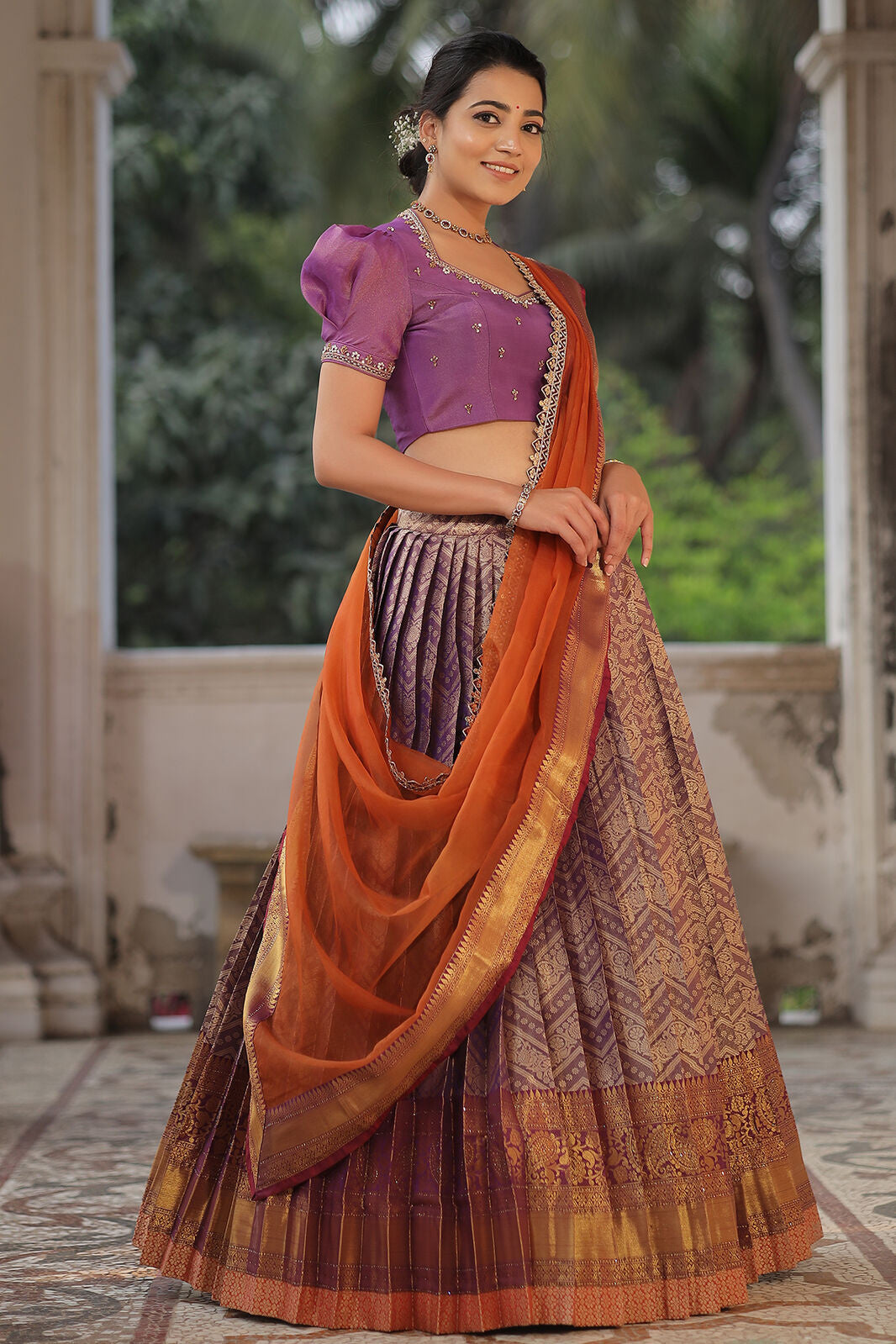 Kotarani Half Saree Set in Lavender PC782N