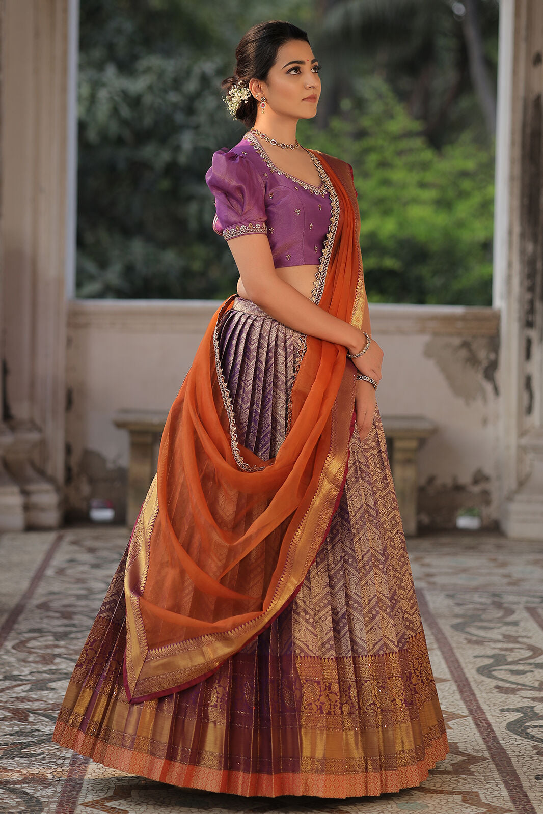 Kotarani Half Saree Set in Lavender PC782N