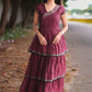 Maithali Maroon Ruffle Dress PC969N