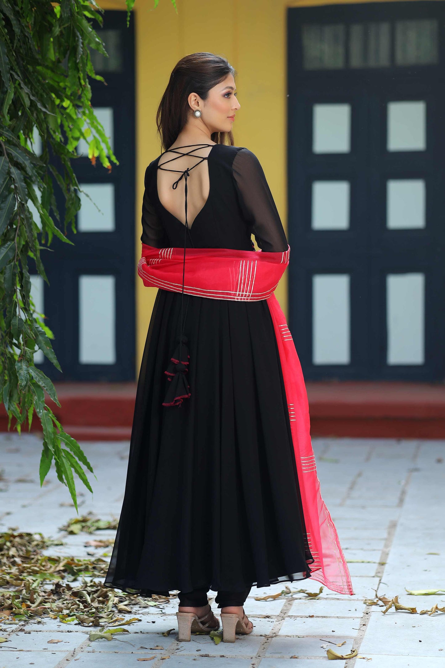 Mangolia Black Anarkali Set PC756