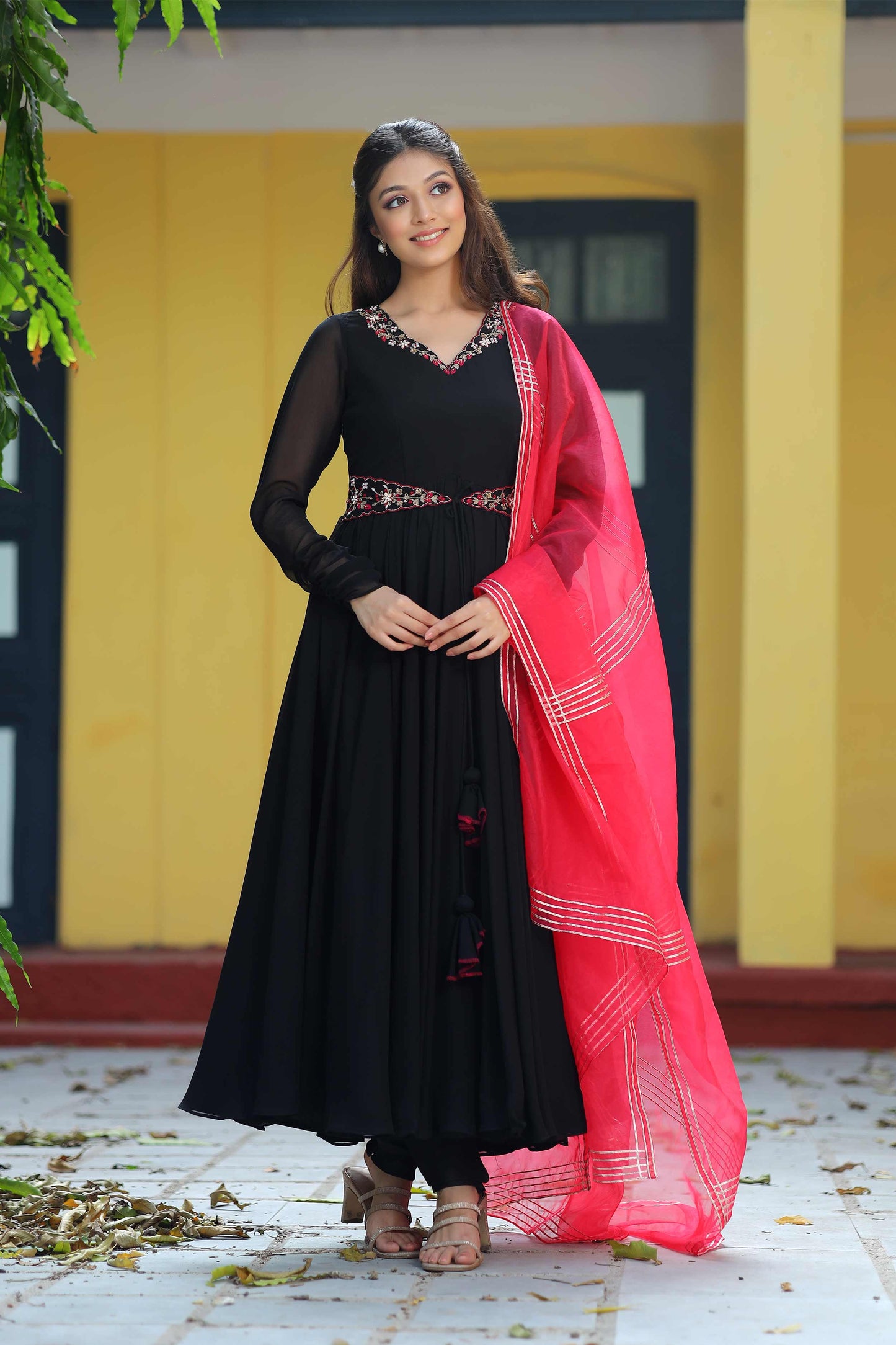 Mangolia Black Anarkali Set PC756