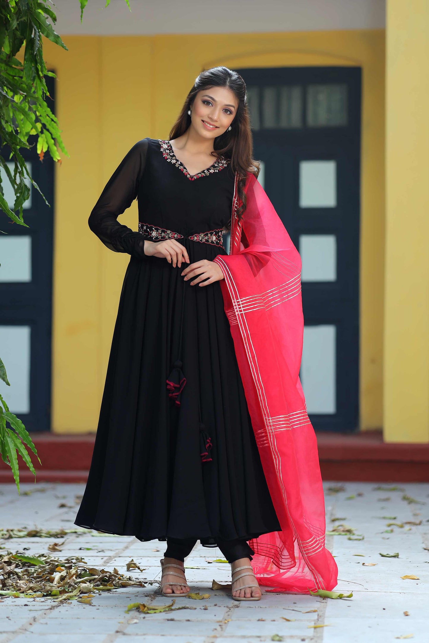 Mangolia Black Anarkali Set PC756