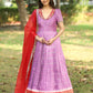 Meraki Lavender Bandhani Silk Pattu Dress PC748