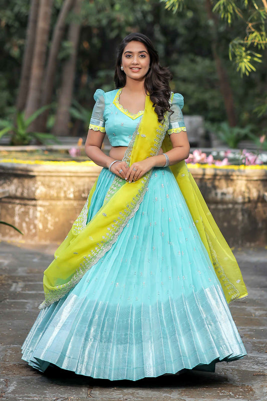 Ocean Organza Lehenga Set PC774