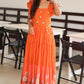 Orange Garden Midi Dress PC932N