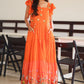 Orange Garden Midi Dress PC932N