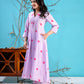 Lavender hearts printed kurta set PC1004