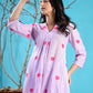 Lavender hearts printed kurta set PC1004