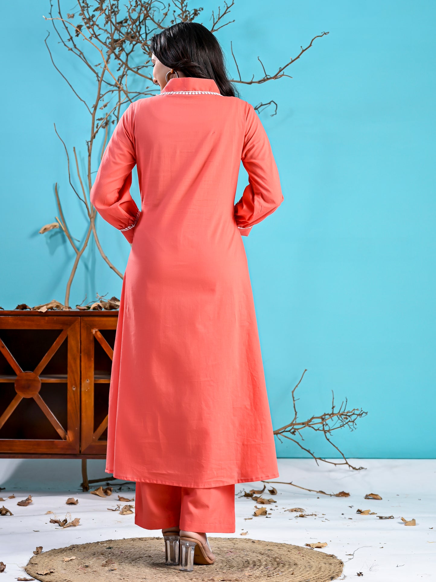 Peach Chidiya Kurta Set pc1008