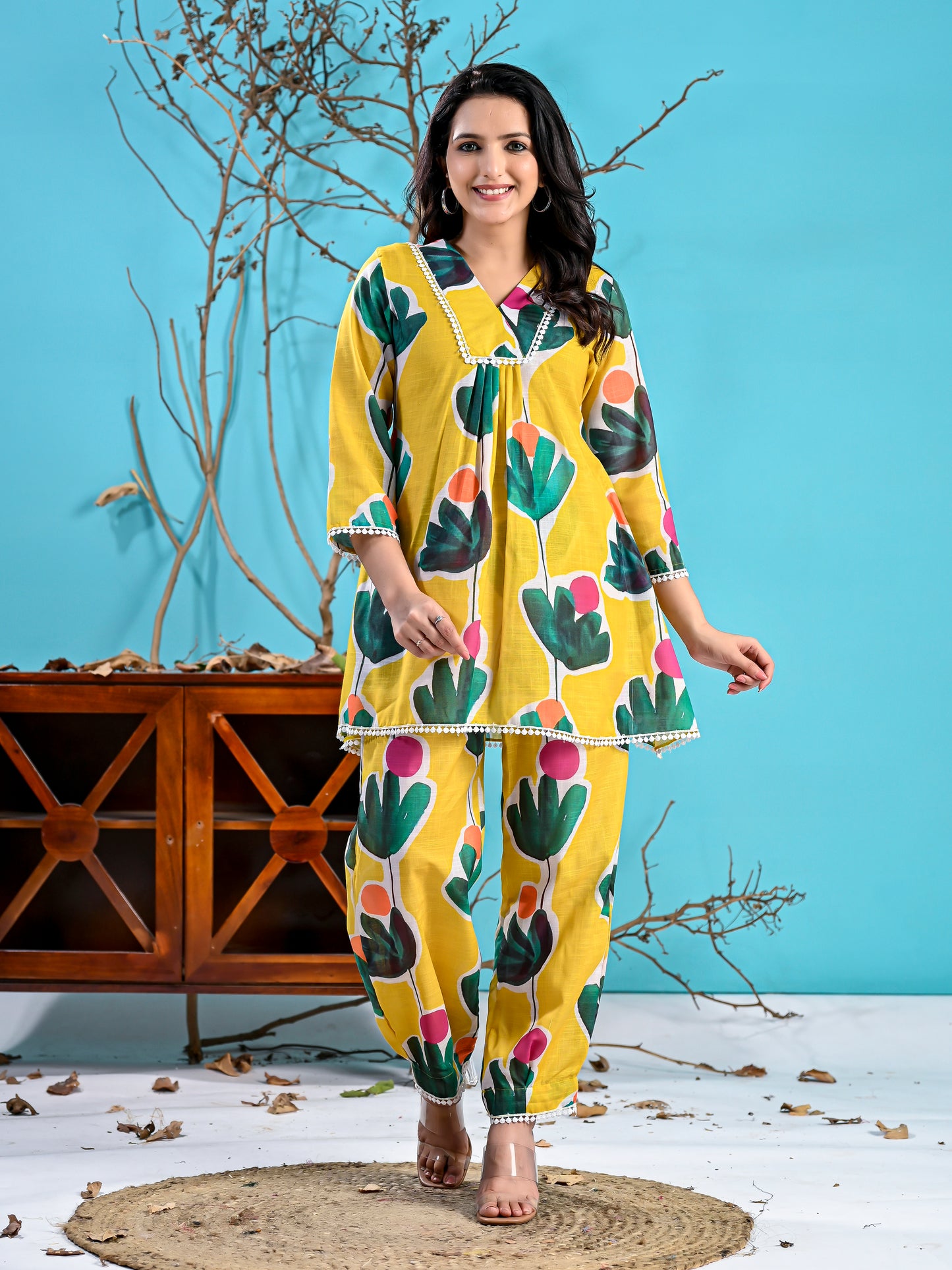 Musturd printed co-ord set PC100