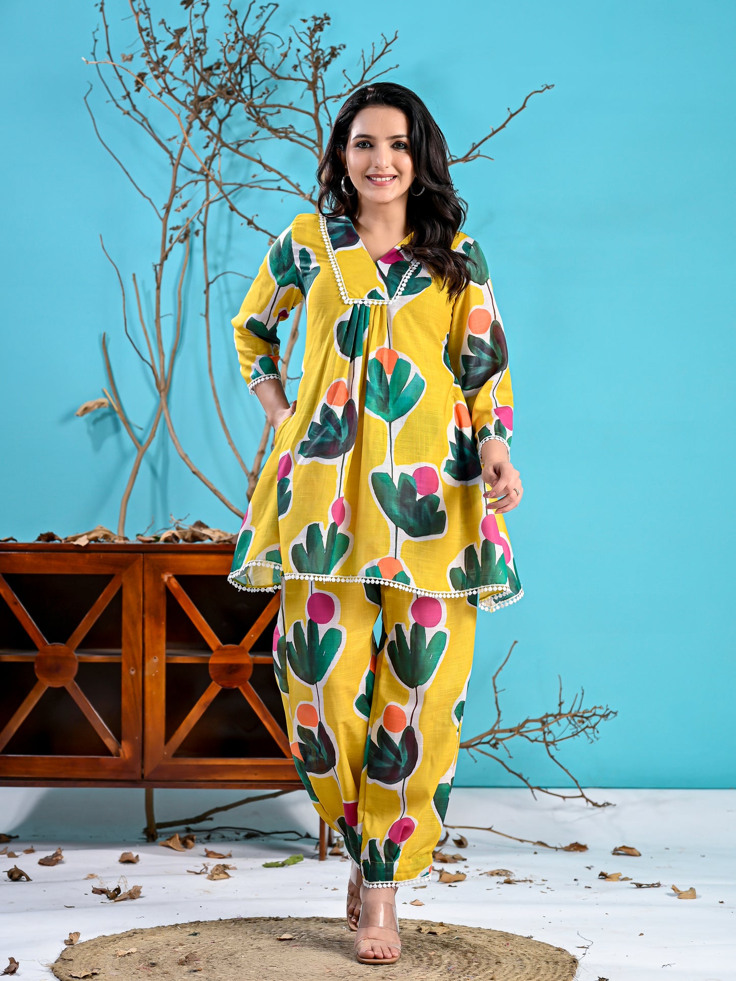 Musturd printed co-ord set PC100