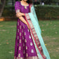 Prisha Purple Kanchi Border Pattu Anarkali Dress PC761N