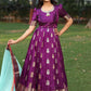 Prisha Purple Kanchi Border Pattu Anarkali Dress PC761N