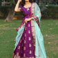 Prisha Purple Kanchi Border Pattu Anarkali Dress PC761N