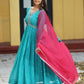 Ratrani Teal Blue Georgette Anarkali Suit Set PC755