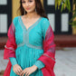 Ratrani Teal Blue Georgette Anarkali Suit Set PC755