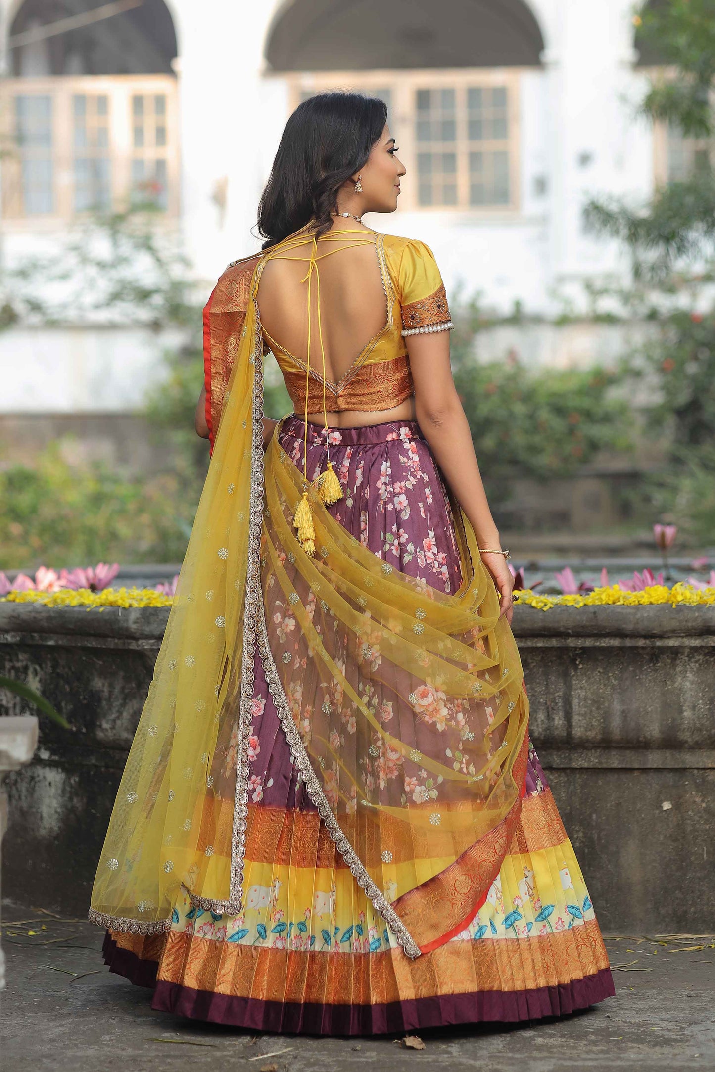 Rukmani Pichwai Floral Silk Lehenga Set PC793