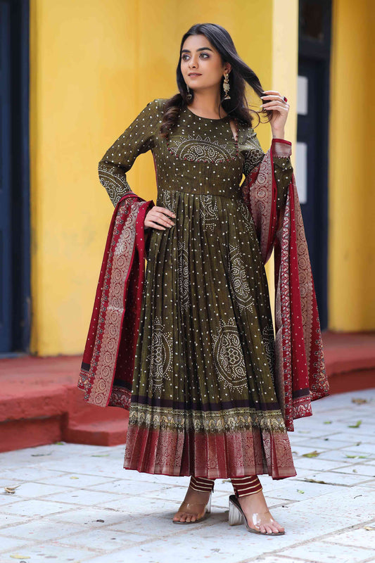 Samridhi Bandhani Anarkali Set PC727