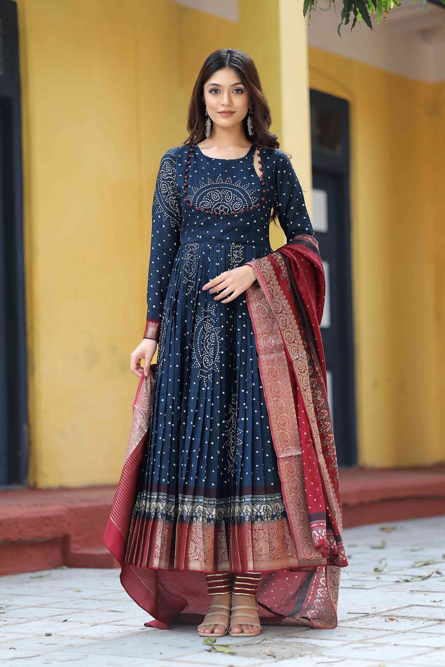 Shayla Bandhani Anarkali PC726